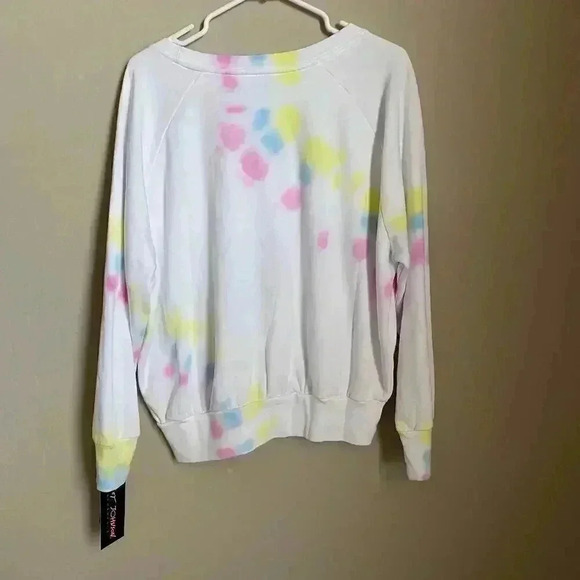 Betsey Johnson Angled Tie Dye Sweatshirt White - Picture 9 of 10